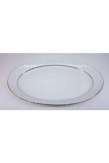 GÜRALLAR Güral Porcelain Gilded Boat Plate 3 Pieces 25cm Sf25ck