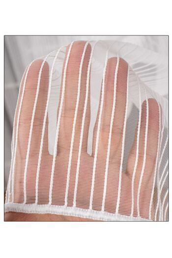 curtaindecore Chain Striped Tulle Curtain 500 cm Width 1/3 Pleat (Close Pleat)