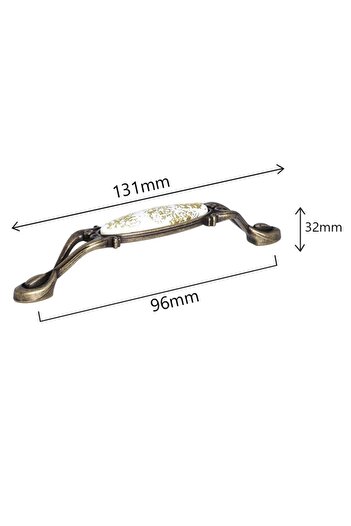 Porcellana Perla (9,6 cm)-Porselen Dolap Çekmece Mobilya Banyo Mutfak Çocuk Odası Kulp Kulpu Kulb Kulbu-Zümrüt 96mm