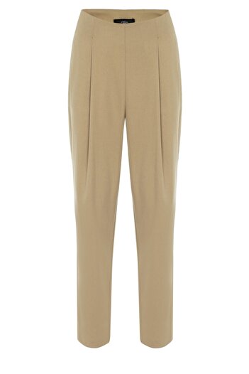 UTOPIAN Regular Fit Boru Paça Pantolon-koyu Bej