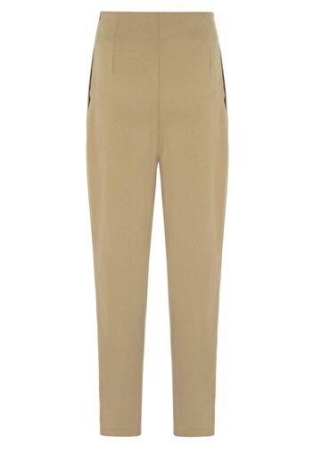 UTOPIAN Regular Fit Boru Paça Pantolon-koyu Bej