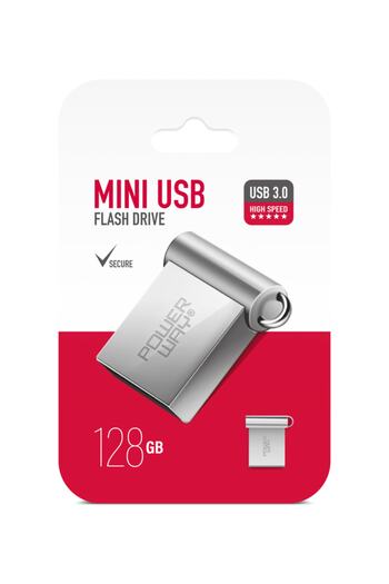 POWERWAY ذاكرة فلاش USB صغيرة معدنية صغيرة بسعة 128 جيجابايت USB 3.0 عالية السرعة