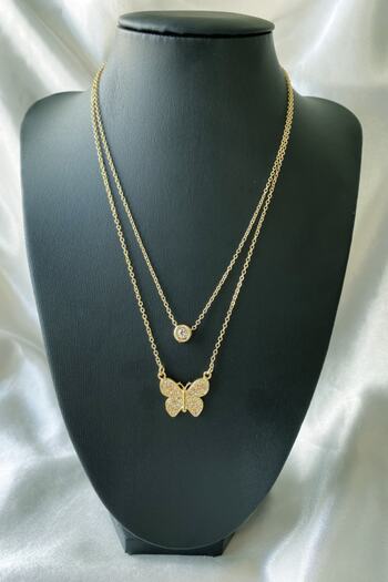 nurzen Jewelled Butterfly Jewelry Set (necklace, bracelet, earring) - Gift for Lover