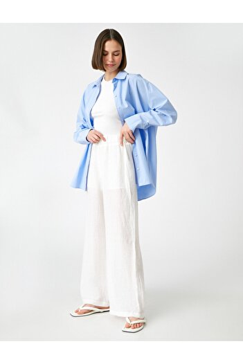 Koton Wide Leg Trousers with Elastic Waist