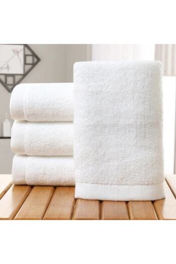 AYHANHOME 100% Cotton Extra Soft White 4 Pieces Sports Hairdresser 50x90 Hand Face Towels