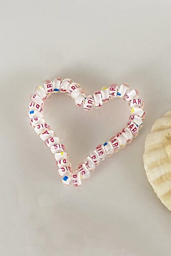 TAKIŞTIR White Color Heart Spiral Rubber Buckle