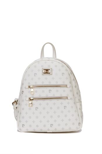 Pierre Cardin Bílý dámský batoh Monogram 05PO22Y1577