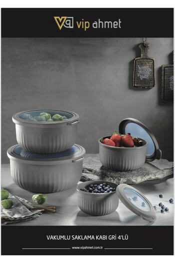 VİP AHMET 4 Piece Set Smoked Vacuum Storage - 3.2 Liter, 2.0 Liter, 1.1 Liter and 0.5 Liter