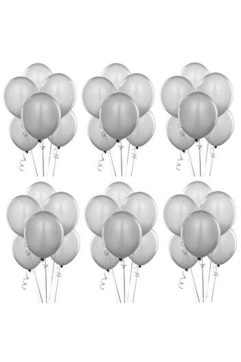 ÖYKÜ SÜS Metallic Gray Balloon 100 Pcs