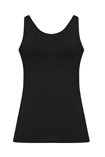 Şahin Women's Lycra Laced Black Tank Top