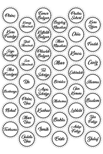 colortouch Transparent 107 Pieces Spice Pulses Nuts Jar Sticker Label