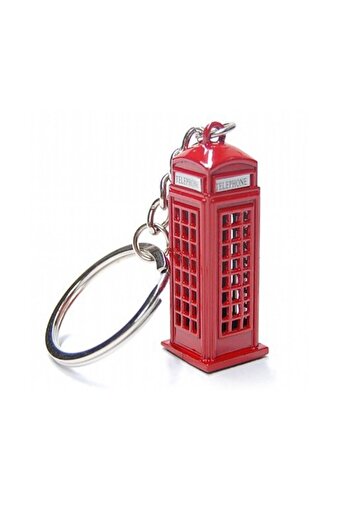 Dünyadan Hediyeler Metal London Telephone Booth Themed Keychain