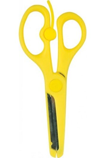 TRİX Blunt Tip Protected Spring Kindergarten Scissors - Yellow Color