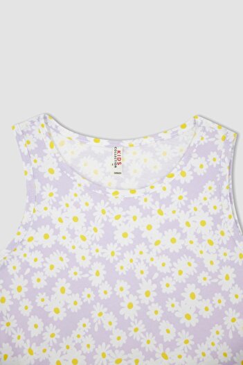 DeFacto Girl's Watermelon Patterned Sleeveless Cotton Combed Dress