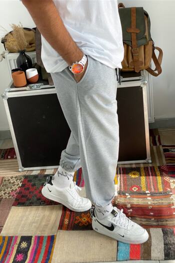 la gizzia Gray Unisex Oversize Sweatpants - Plus Size, Mesh Leg, Elastic Leg Sweatpants