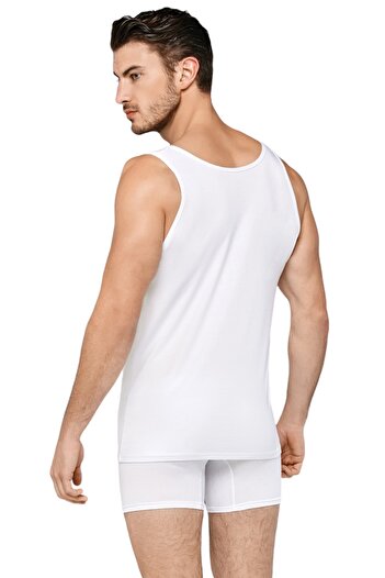 Doreanse Men's Modal Solid Color Wide Crew Neck Undershirt 2011 White