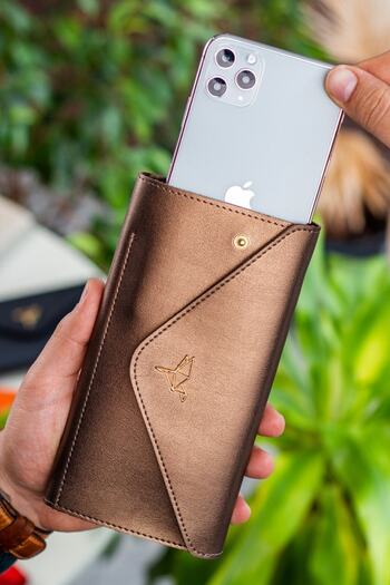 Garbalia Envelope Model Copper Women's Wallet with Phone and Coin Compartments