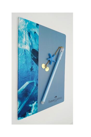 Faber Castell A5 Size Concept Notebook Unlined and Blue Gel Star Ballpoint Pen