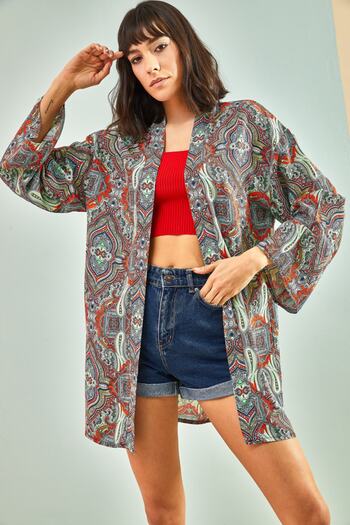 Bianco Lucci Dámské více vzorované kimono