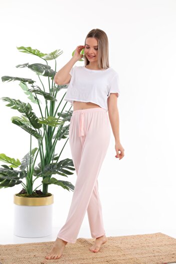 Arvin Pijama Γυναικεία Ροζ Μονόχρωμη Θερμική Πιτζάμα Πάτου