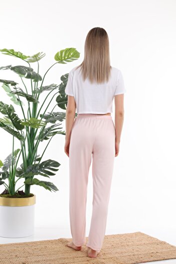 Arvin Pijama Kadın Pembe Düz Renk Termal Pijama Altı