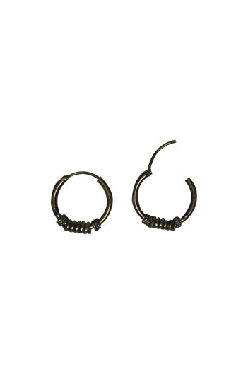 Pian Pian Silver Steel Hoop Earrings
