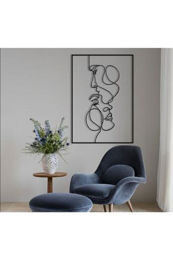 AHWALL Artistic Woman & Man 2 Decorative Wood Table