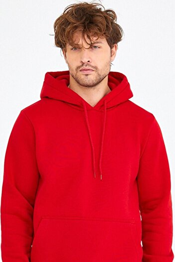 AMAZING CRASH Red Unisex Hooded Kangaroo Pocket Basic Sweatshirt