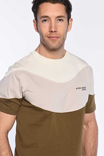 ECKO UNLTD Nıck Khaki Men's Crew Neck T-Shirt