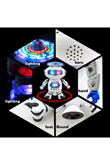 matchbang Işıklı Ve Müzikli 360 Derece Dönen Pervaneli Dansçı Oyuncak Robot