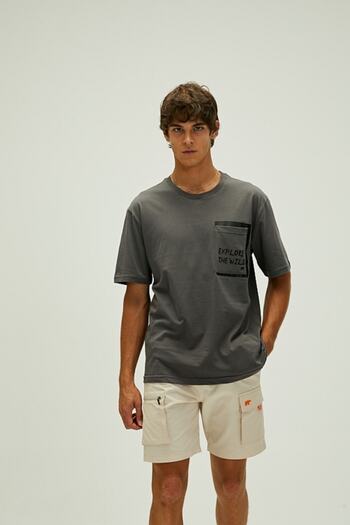 Bad Bear Explore T-shirt Men's Short Sleeve T-Shirt Gray 22.01.07.044