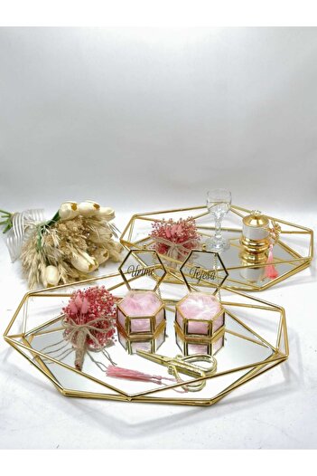 ZEKAAVM 2-Piece Promise Tray Groom's Coffee Engagement Tray