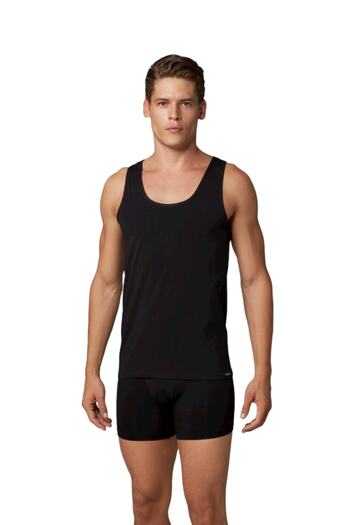 Doreanse Men's Modal Plain Wide Crew Neck Undershirt 2011 Black