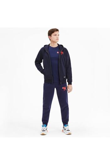Puma ATHLETICS FZ HOODIE FL Navy Blue ανδρικό φούτερ 101119425