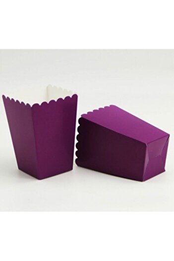 ECE PARTİ Purple Color Corn Box Popcorn Box 8 Pieces