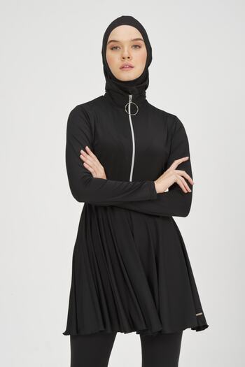 ALFASA Zipper Decorated Hijab Swimsuit