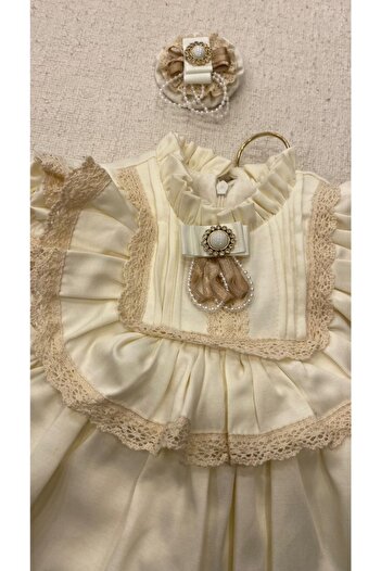 PARK BEBE Baby Girl Evening Dress Old Time Dress with Buckle Accessory 9-24 Months
