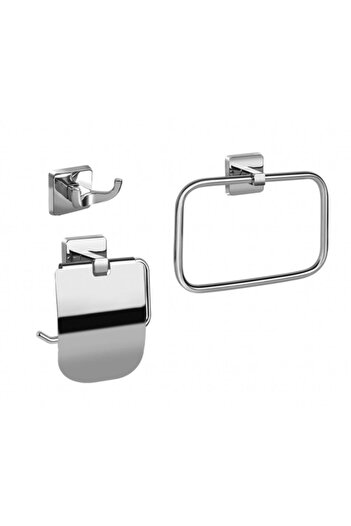 Mesateknik Σετ αξεσουάρ μπάνιου 3 τεμαχίων Chrome Series Milet (τετράγωνη πετσέτα)