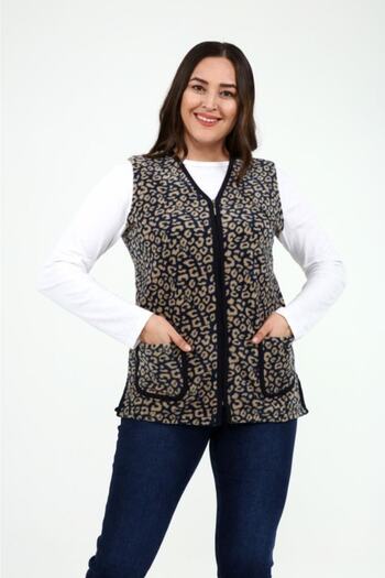 Nehir tekstil Leopard Fleece Vest