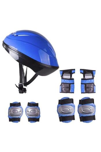 Kelebek Oyuncak Blue Helmet Knee Pad Elbow Pad Protective Set Ko11465