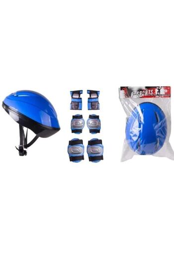 Kelebek Oyuncak Blue Helmet Knee Pad Elbow Pad Protective Set Ko11465