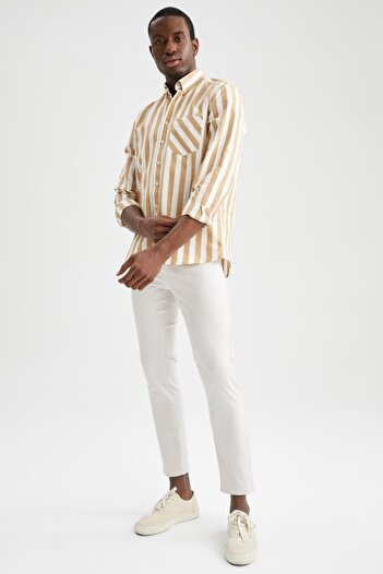 DeFacto Slim Fit Chino Canvas Trousers