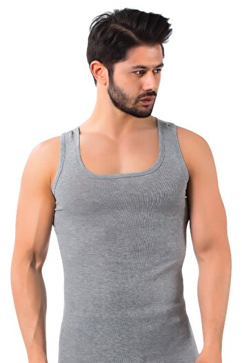 LÜXDRM Economic Pack of 3, 100% Cotton, Square Collar, Ribbed Men's Undershirt