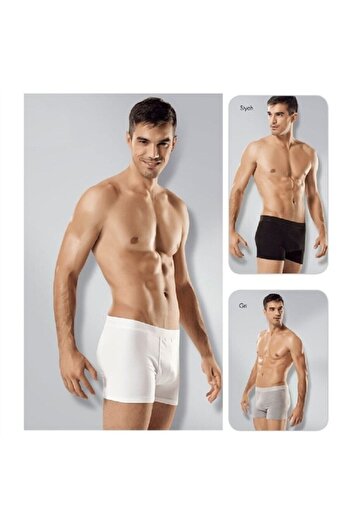 Seher Star Elastane Ανδρικό 8 Πακέτο Lycra Grey Boxer 0060