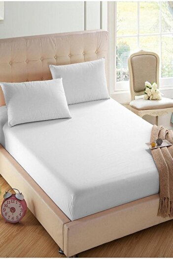Kaan Single White Akfil Elastic Sheet