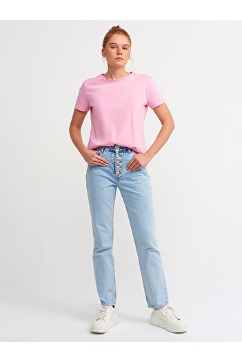 Dilvin Γυναικείο T-Shirt Fuchsia Crew Neck Basic 101A03471