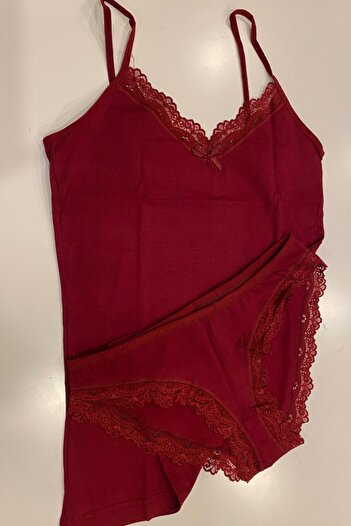KOTA 6303 String Strapped Undershirt and Panties Set with Lacy