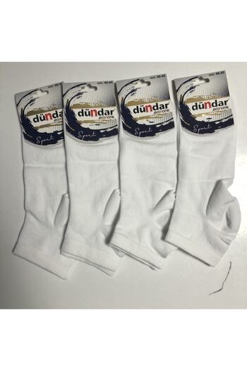 Dündar 0102-Men's Lycra 6-Piece White Booties Socks