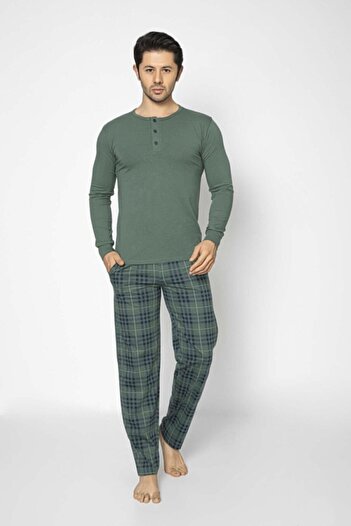Aydoğan Men's Modal Long Sleeve Pajama Set