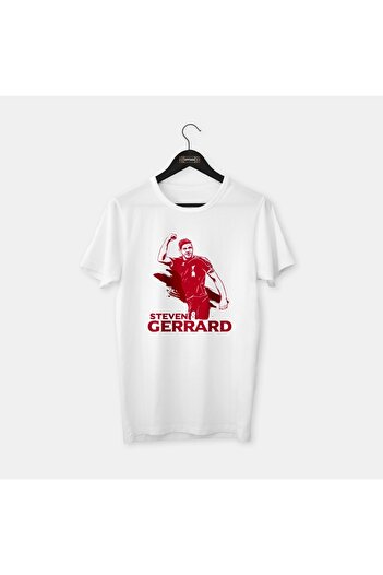 OFFSIDE CLOTHES Steven Gerrard - Special Drawing Design Legends Series, Combed Cotton T-Shirt